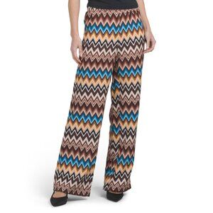 VENTI Multi Made In Italy Chevron Flare Pants